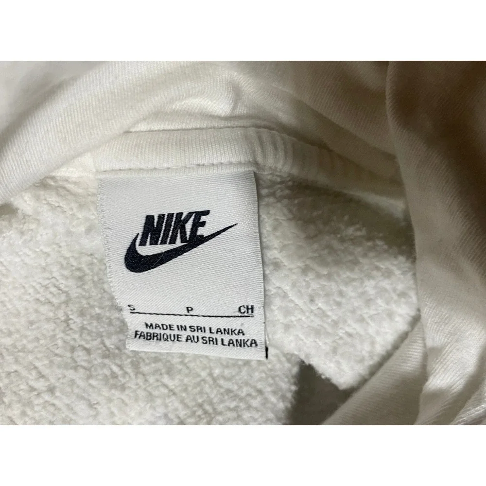 Nike Sportswear Club Pullover Hoodie Men's White Size Small Fleece Cotton Blend